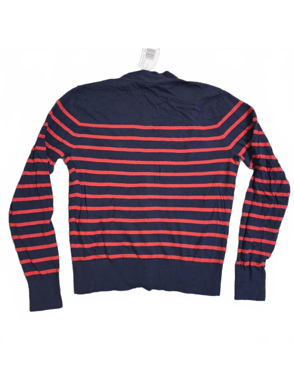 J.Crew Navy and Red Striped Button Front Cardigan Sweater Women's Size S - Picture 8 of 8